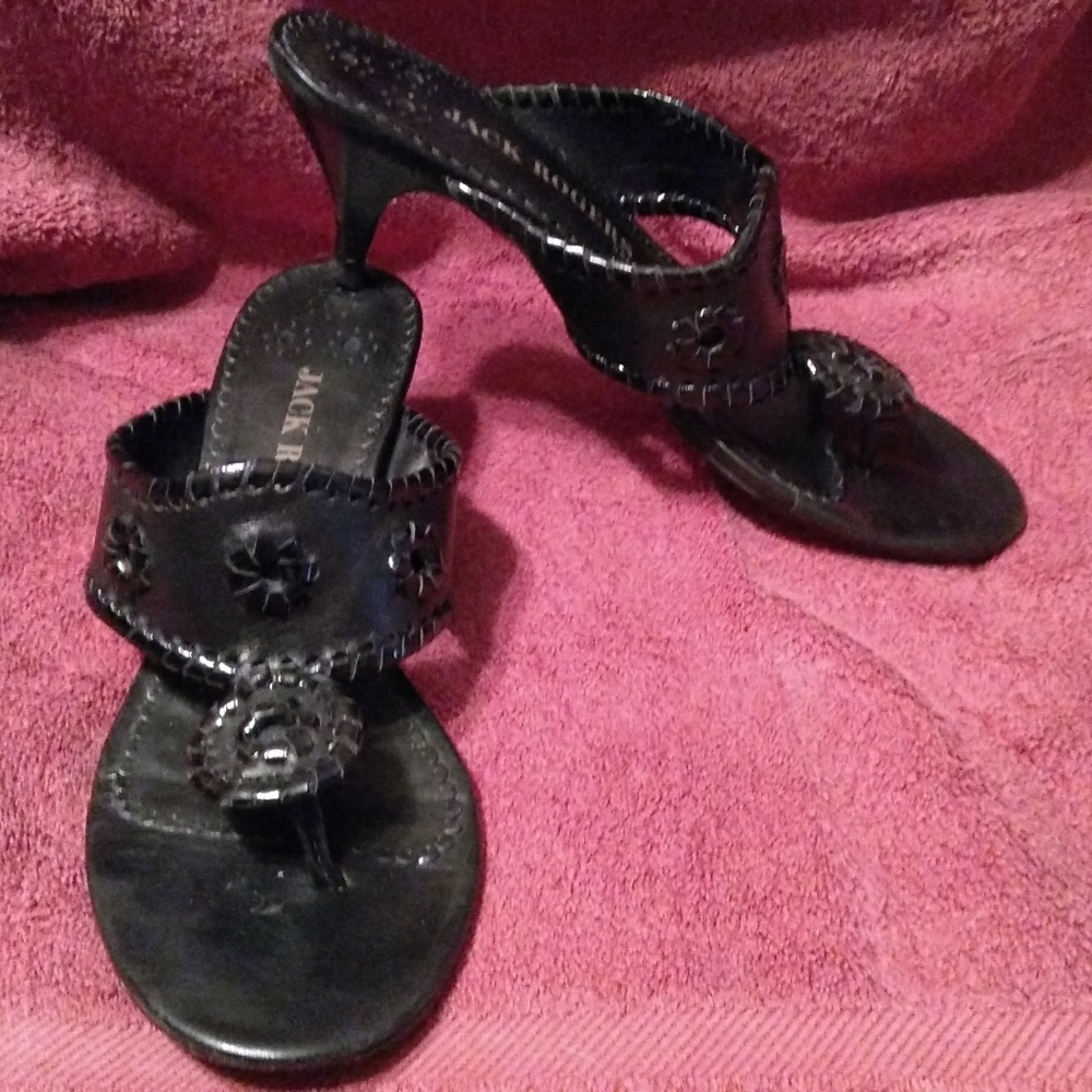 Jack Rogers Marina black kitten heel shoes 7M